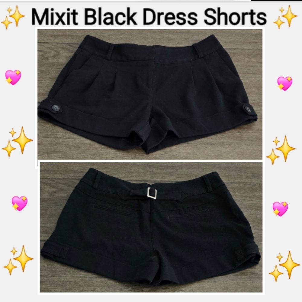 Mixit Women's High-Waist Dress Shorts - Black, Size 6